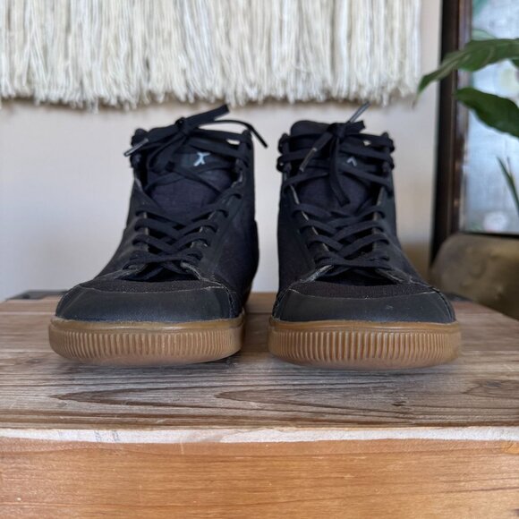 Flux Adapt High-Top Trainer Black Nylon Gum Sole Zero Drop Sneakers Size 8 - Picture 3 of 15